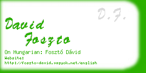 david foszto business card